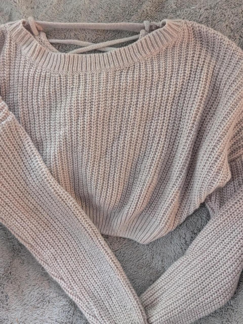 Dusty Mauve Crewneck Knit Sweater